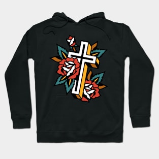 Flower and cross Hoodie